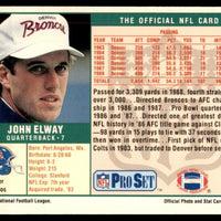 John Elway 1989 Pro Set  Series Mint Card #100