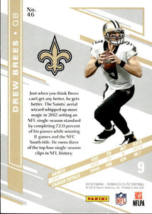 Drew Brees 2018 Donruss Elite Series Mint Card #46