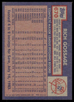 Rich Gossage 1984 Topps Series Card #670
