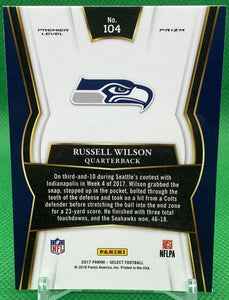 Russell Wilson 2017 Panini Select Premier Level Silver Prizm Series Mint Card #104