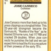 Jose Canseco 1986 Donruss Diamond Kings Series Mint Card #6