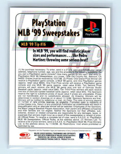 Juan Gonzalez 1998 Donruss PlayStation MLB '99 Sweepstakes Series Mint Card #16