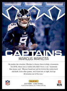 Marcus Mariota 2019 Score Captains Series Mint Card #C-29