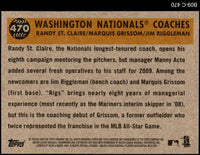 Washington Nationals Coaches 2009 Topps Heritage Series Mint Short Print Card #470
