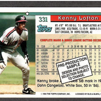 Kenny Lofton 1994 Topps Pre-Production Sample Series Mint Card #331