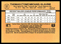Tom Glavine 1989 Donruss Series Mint 2nd Year Card #381
