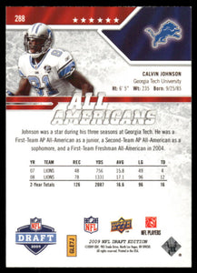 Calvin Johnson 2009 Upper Deck Draft Edition All Americans Series Mint Card #288