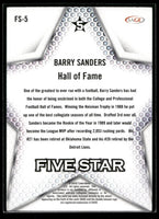 Barry Sanders 2024 SAGE Five Star Silver Series Mint Card #FS-5
