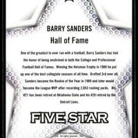 Barry Sanders 2024 SAGE Five Star Silver Series Mint Card #FS-5