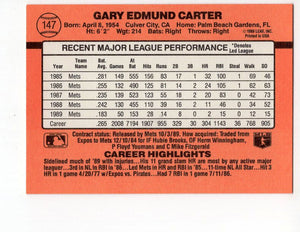 Gary Carter 1990 Donruss Series Mint Card #147