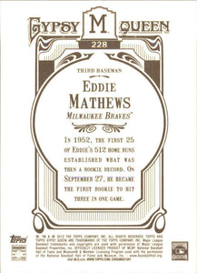 Eddie Mathews 2012 Topps Gypsy Queen Framed Gold Series Card #228