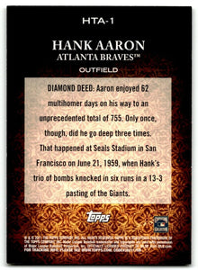 Hank Aaron 2011 Topps Diamond Anniversary Series Mint Card #HTA-1