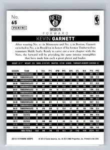 Kevin Garnett 2013 2014 Hoops Series Mint Card #65