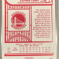 Stephen Curry 2022 2023 Panini NBA Hoops Red Backs Series Mint Card #223
