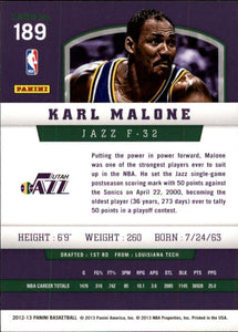 Karl Malone 2012 2013 Panini Series Mint Card #189