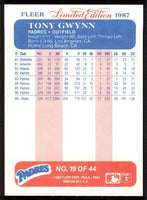 Tony Gwynn 1987 Fleer Limited Edition Series Card #19
