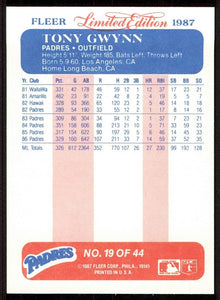 Tony Gwynn 1987 Fleer Limited Edition Series Card #19