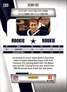 Sean Lee 2010 Panini Prestige Series Mint ROOKIE Card #289