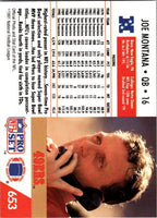 Joe Montana 1991 Pro Set Series Mint Card #653
