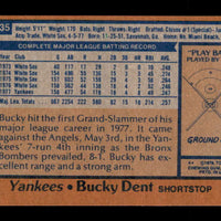 Bucky Dent 1978 Topps Series Mint Card #335