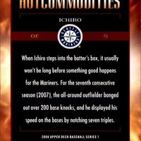 Ichiro Suzuki 2008 Upper Deck Hot Commodities Series Mint Card #HC21