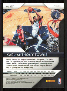 Karl Anthony-Towns 2018 2019 Panini Prizm Series Mint Card #107