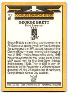 George Brett 1987 Donruss Diamond Kings Series Mint Card #15