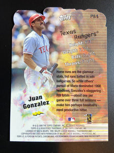 Juan Gonzalez 1999 Topps Power Brokers Die Cut Series Mint Card #PB5