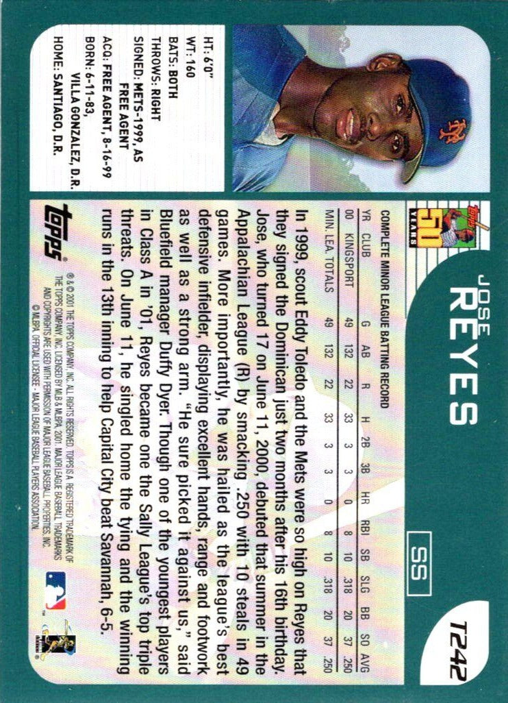 Lot - (Mint) 2001 Topps Traded Gold Jose Reyes Rookie #T242