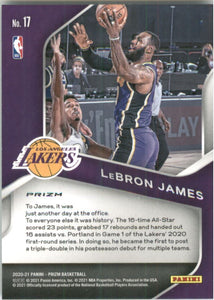 LeBron James 2020 2021 Panini Prizm Dominance Series Mint Card #17