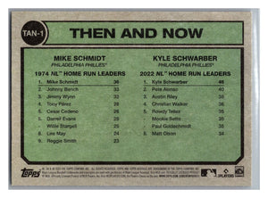 Mike Schmidt and Kyle Schwarber 2023 Topps Heritage Then and Now Series Mint Card #TAN-1