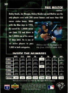 Paul Molitor 1996 Upper Deck Best Of A Generation Series Mint Card #381