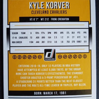 Kyle Korver 2018 2019 Panini Donruss Holo Orange Laser Series Mint Card #128