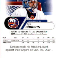 Ilya Sorokin 2020 2021 Upper Deck NHL Star Rookies Card #24