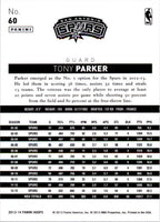 Tony Parker 2013 2014 Hoops Series RED PARALLEL VERSION Mint Card #60
