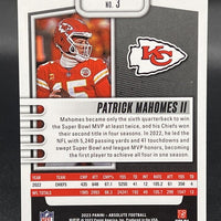 Patrick Mahomes II 2023 Panini Absolute Bronze Foil Series Mint Card #3