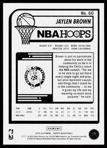 Jaylen Brown 2023 2024 Panini Hoops Series Mint Card #60