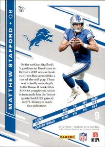 Matthew Stafford 2018 Donruss Elite Series Mint Card #30