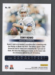 Tony Romo 2023 Panini Prestige Series Mint Card #86