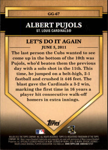 Albert Pujols 2012 Topps Golden Greats Series Mint Card #GG67