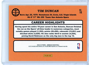 Tim Duncan 2022 2023 Panini Donruss Retro Series Mint Card #16