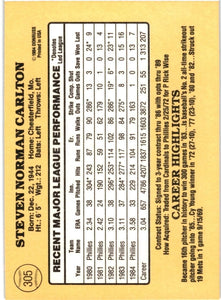Steve Carlton 1985 Donruss Series Mint Rookie Card #305