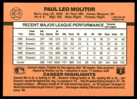 Paul Molitor 1990 Donruss MVP Series Mint Card #BC15
