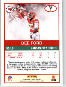 Dee Ford 2019 Score GOLD Series Mint Card #7