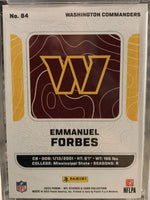 Emmanuel Forbes 2023 Panini NFL Sticker and Card Collection Rookie Card #84
