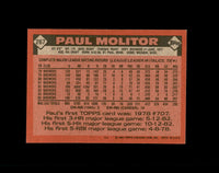 Paul Molitor 1986 Topps Series Mint Card #267
