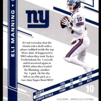 Eli Manning 2018 Donruss Elite Series Mint Card #5