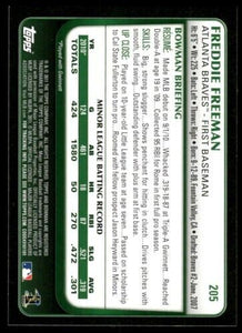 Freddie Freeman 2011 Bowman Series Mint Rookie Card #205