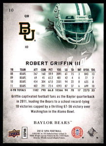 Robert Griffin 2012 Upper Deck SP Authentic Series Mint Rookie Card #10