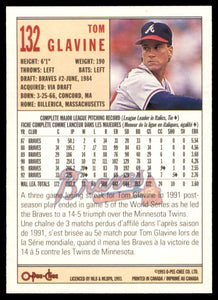 Tom Glavine 1993 O-Pee-Chee Card Series Mint Card #132